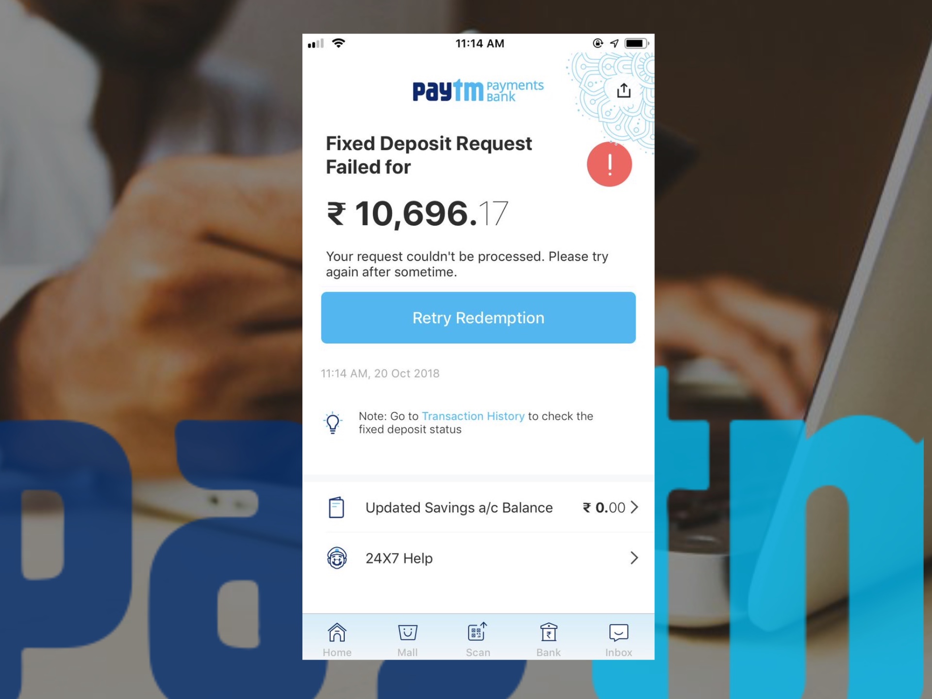 Install the Paytm app and make convenient deposits.