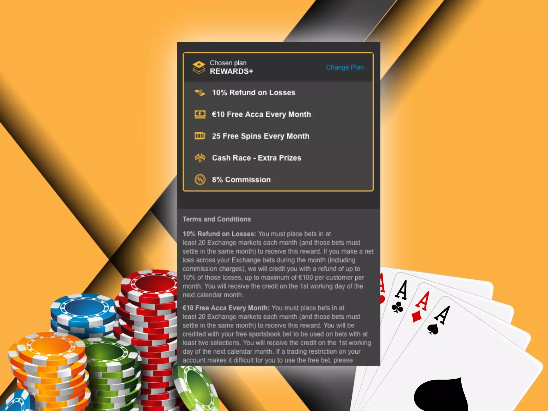 Read all the terms and conditions before receiving a bonus.