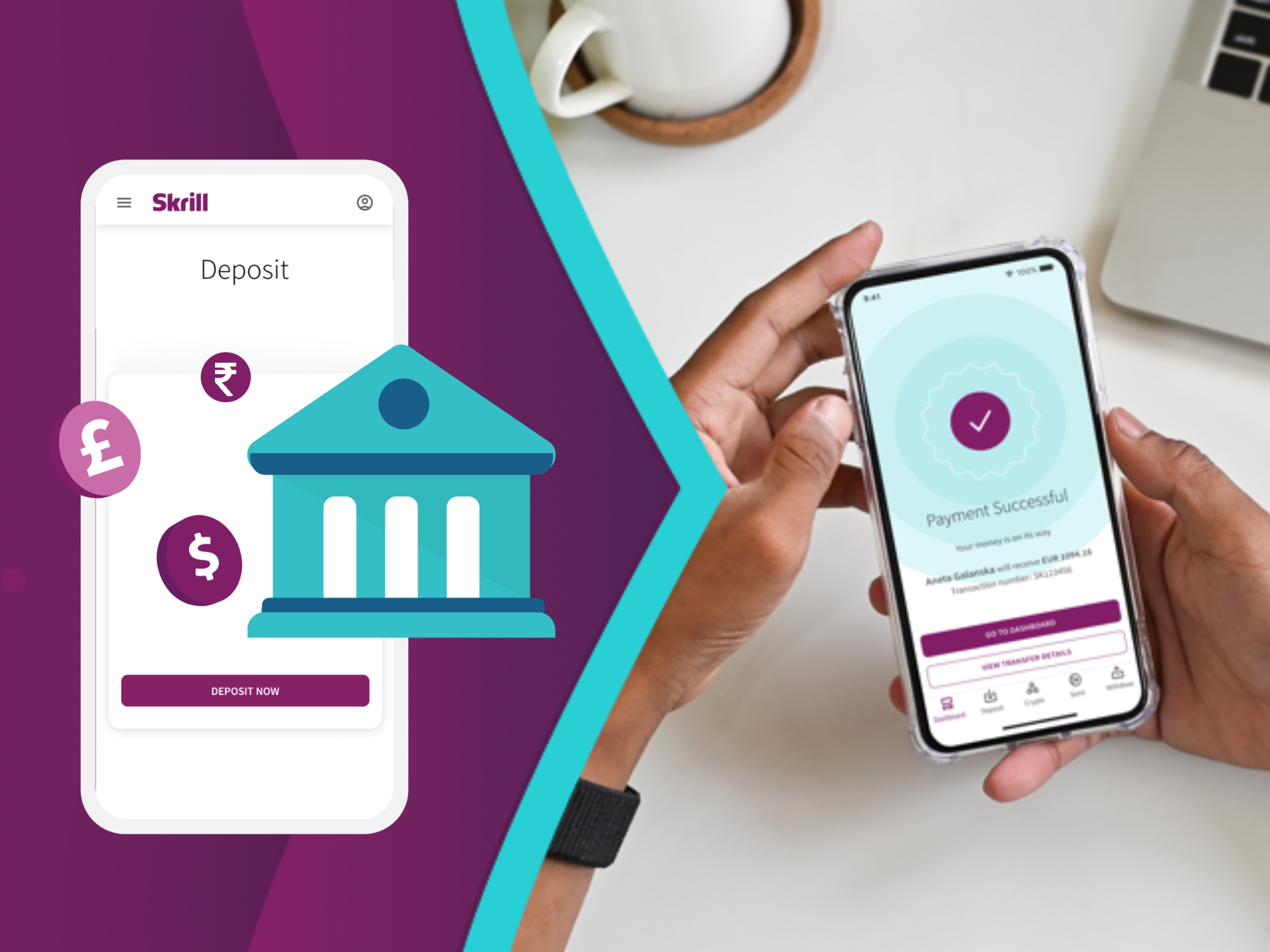 Remeber, that it can take up to 5 days to transfer money to your bacnk account from Skrill.