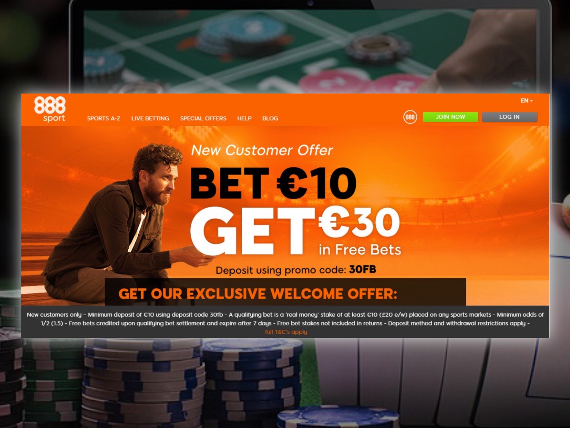 Go to the 'Promo' page at the 888sport official site to learn more about bonuses and promos.