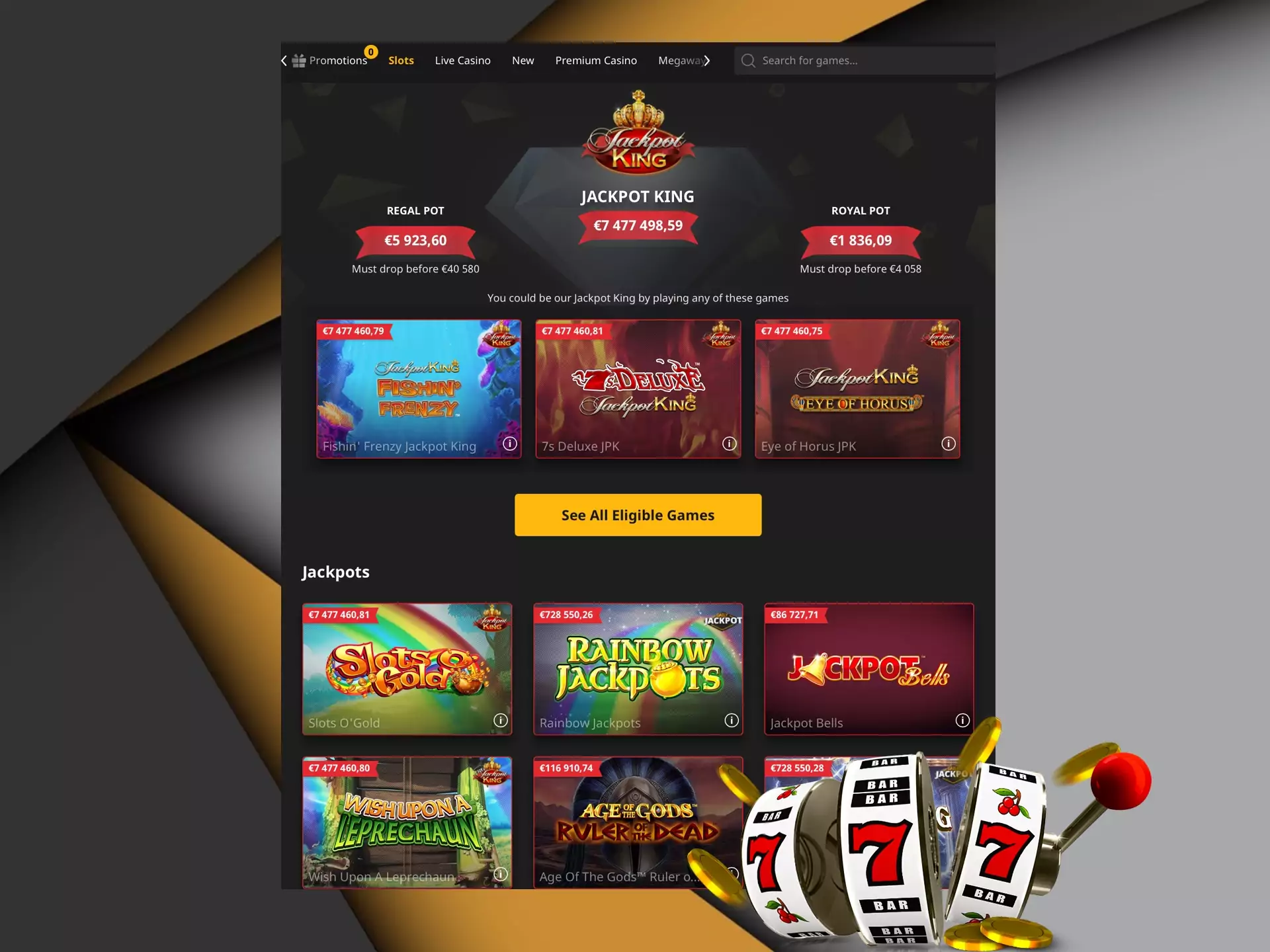 Register at Betfair Casino and try to win a jackpot in jackpot slots.