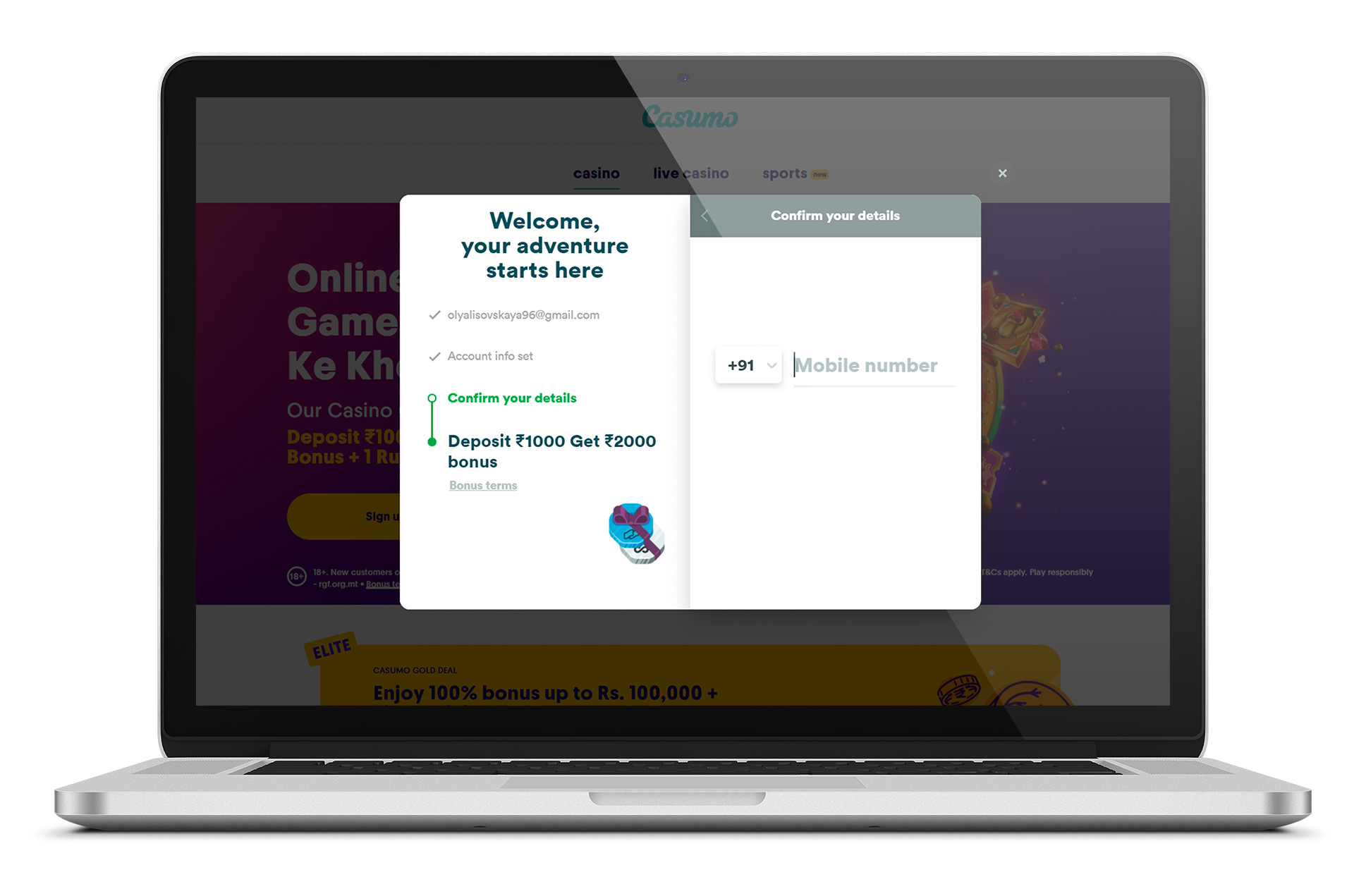 You'll have to confirm you registration to complete it.