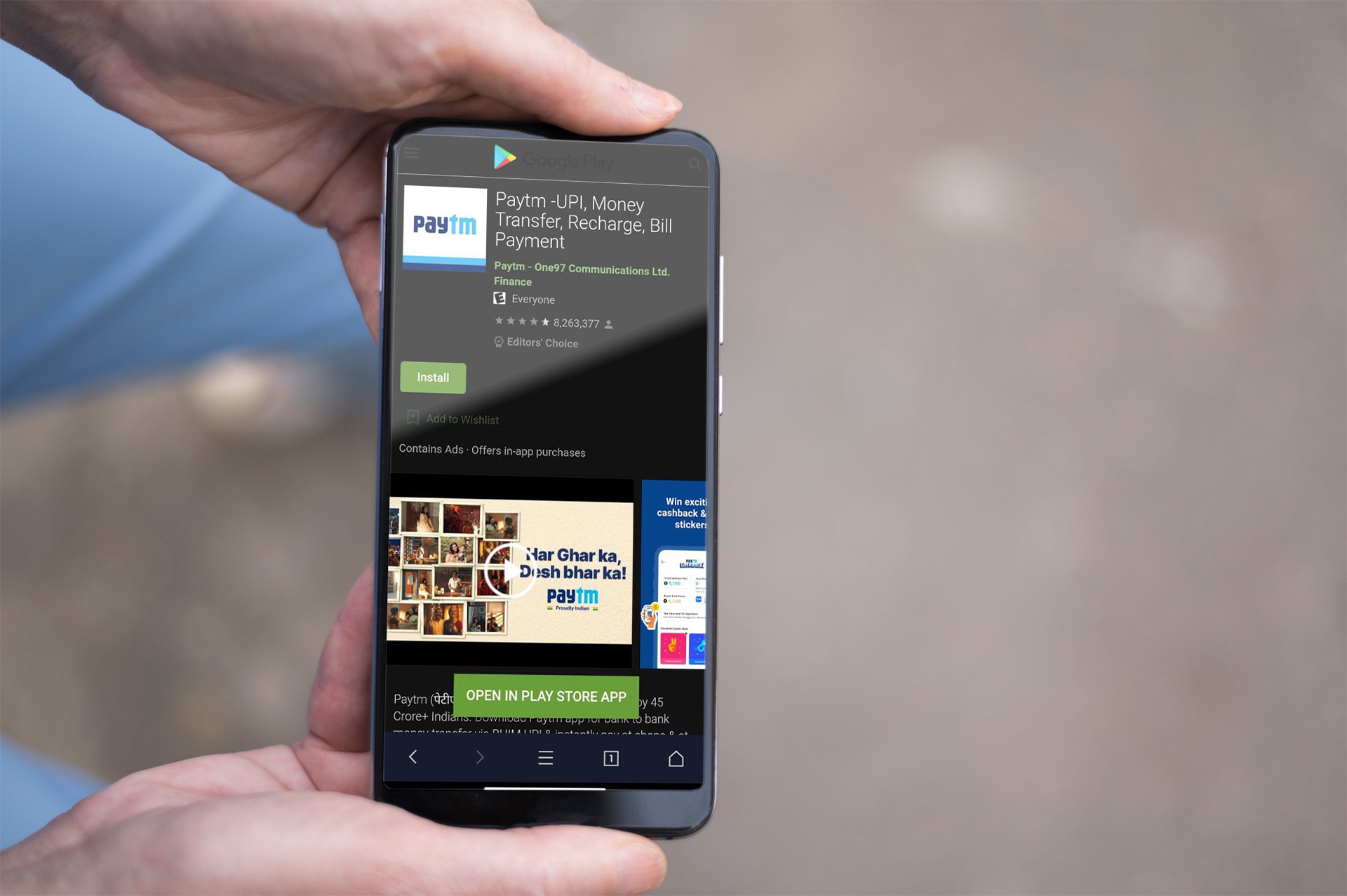 Install the Paytm app on your mobile phone.