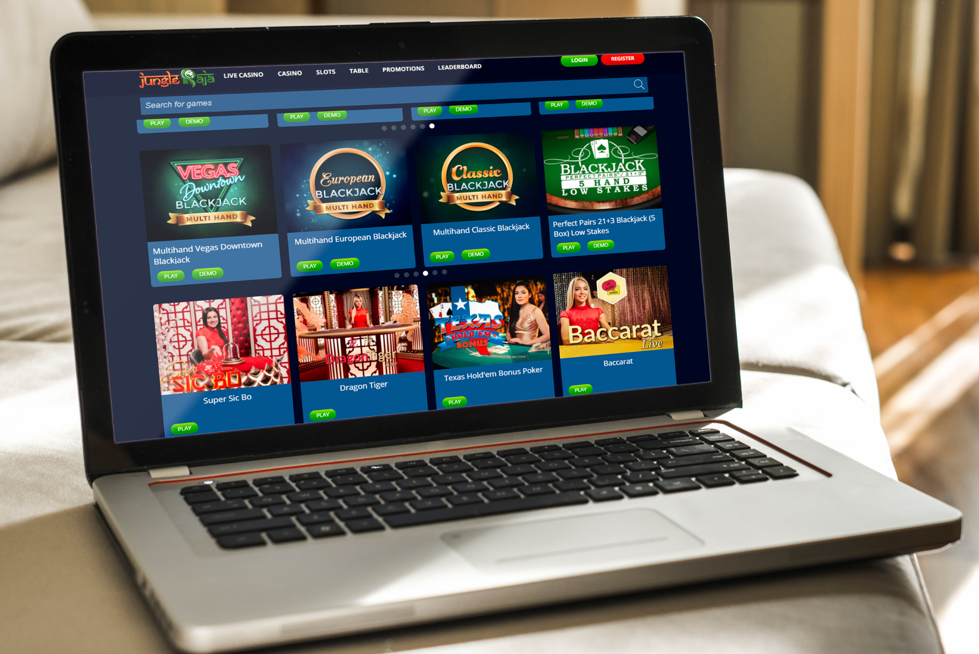 Choose the 'Slot' option located at the top of the homepage.