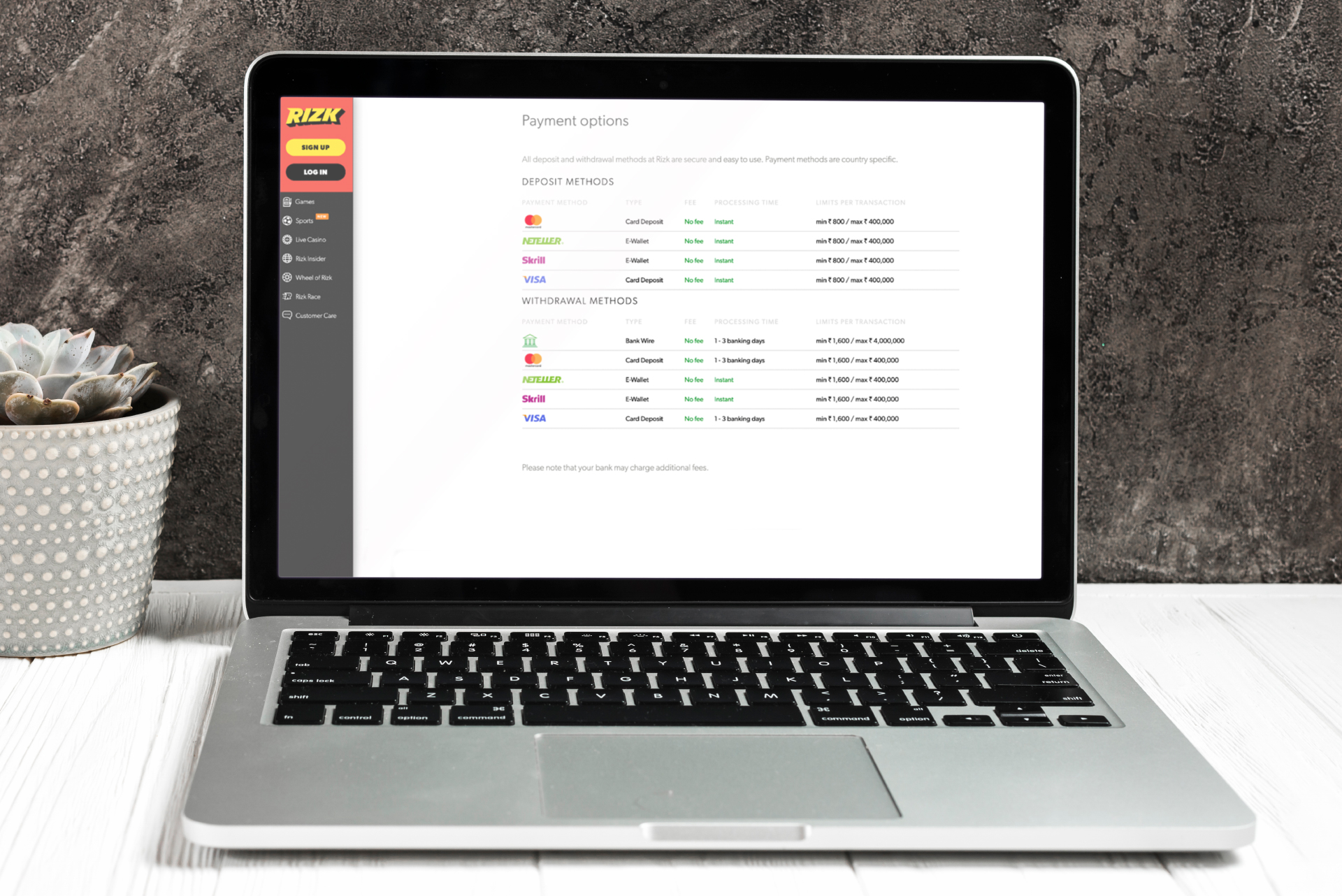 Deposit money into your account.