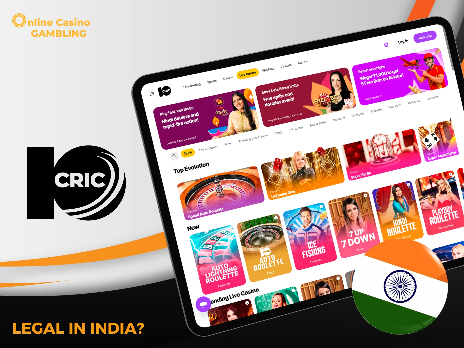 Check the legality of 10 Cric Casino in India.