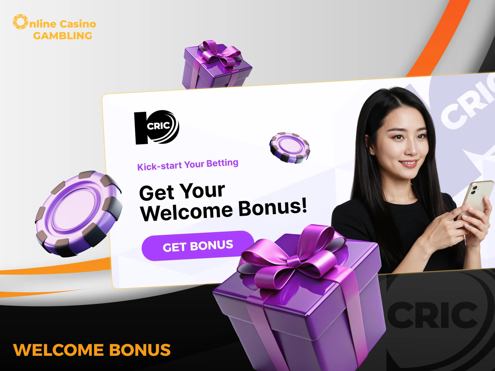 Welcome bonus at 10Cric Casino.