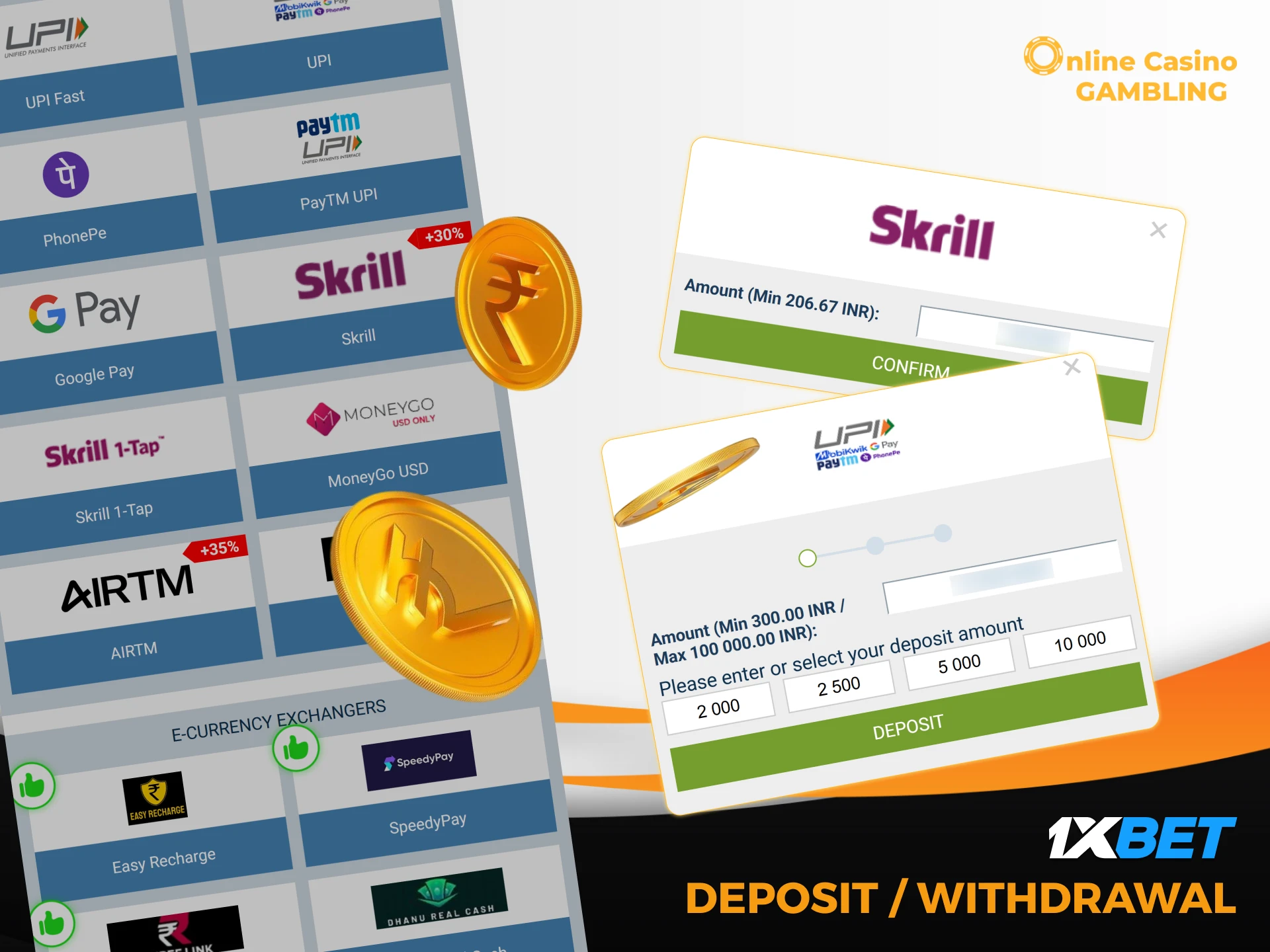 1xbet offers a variety of methods to help you manage your money more conveniently.