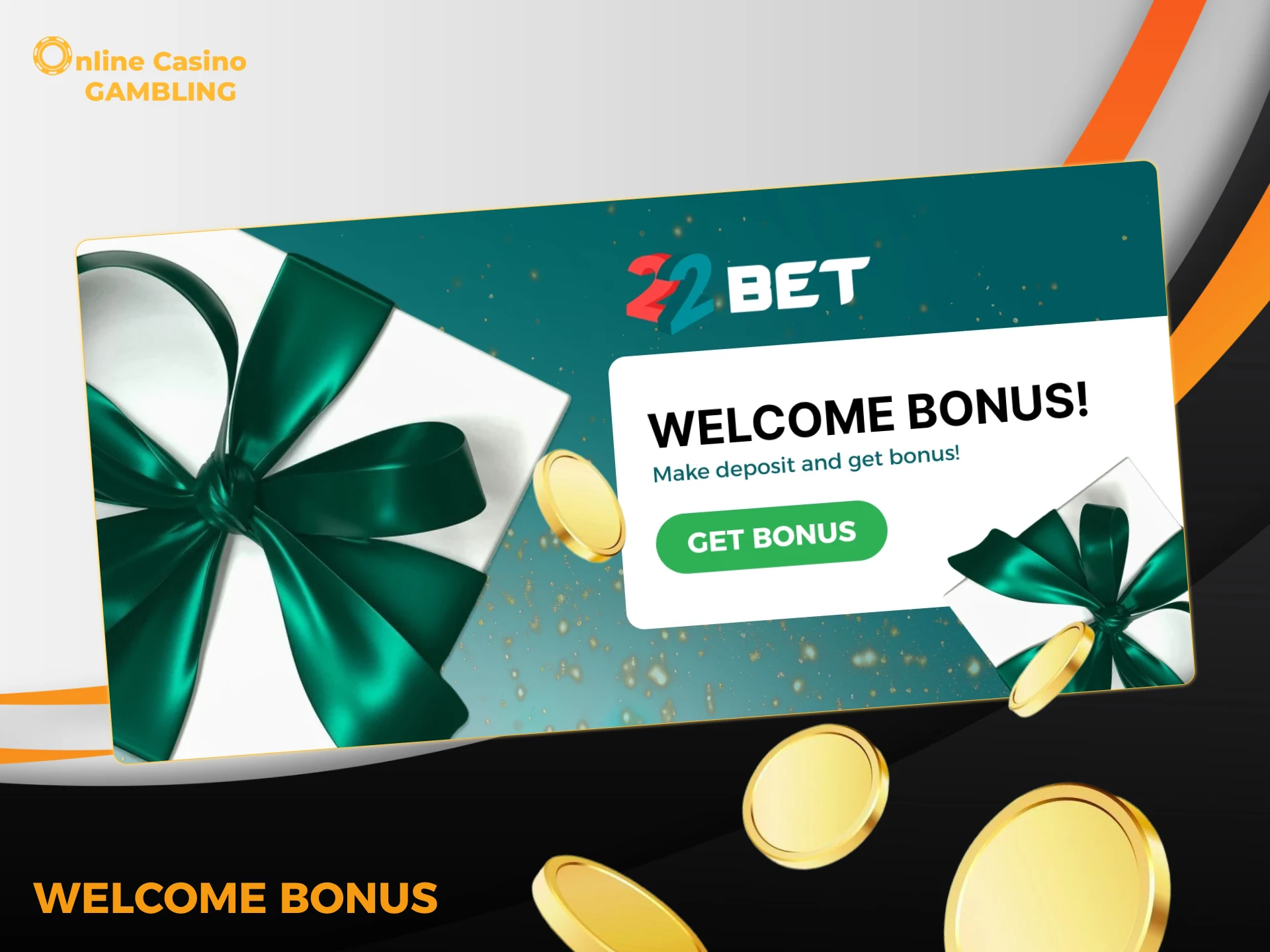 Types of the 22bet Casino Welcome Bonus.