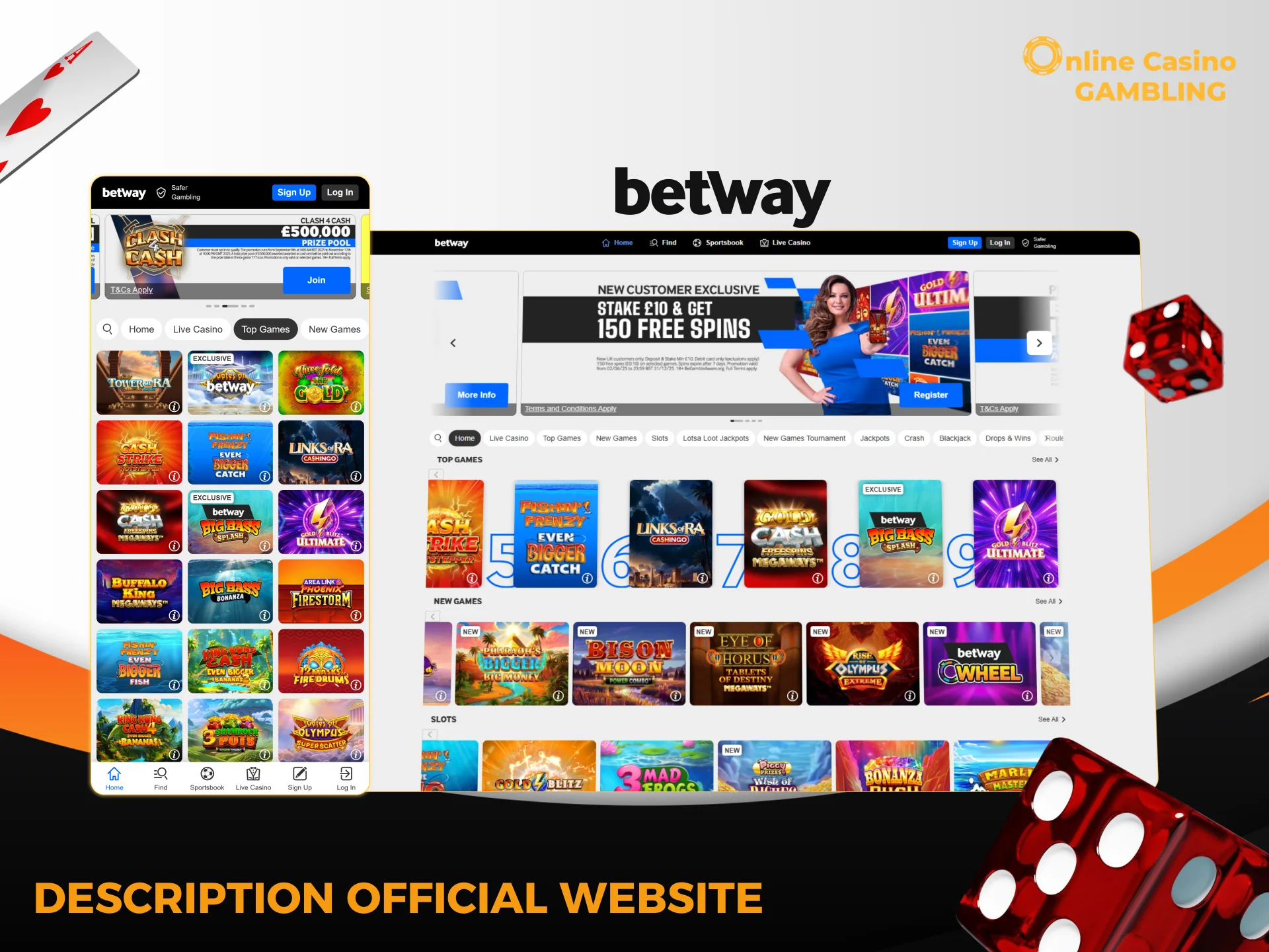 Description of the official Betway website.