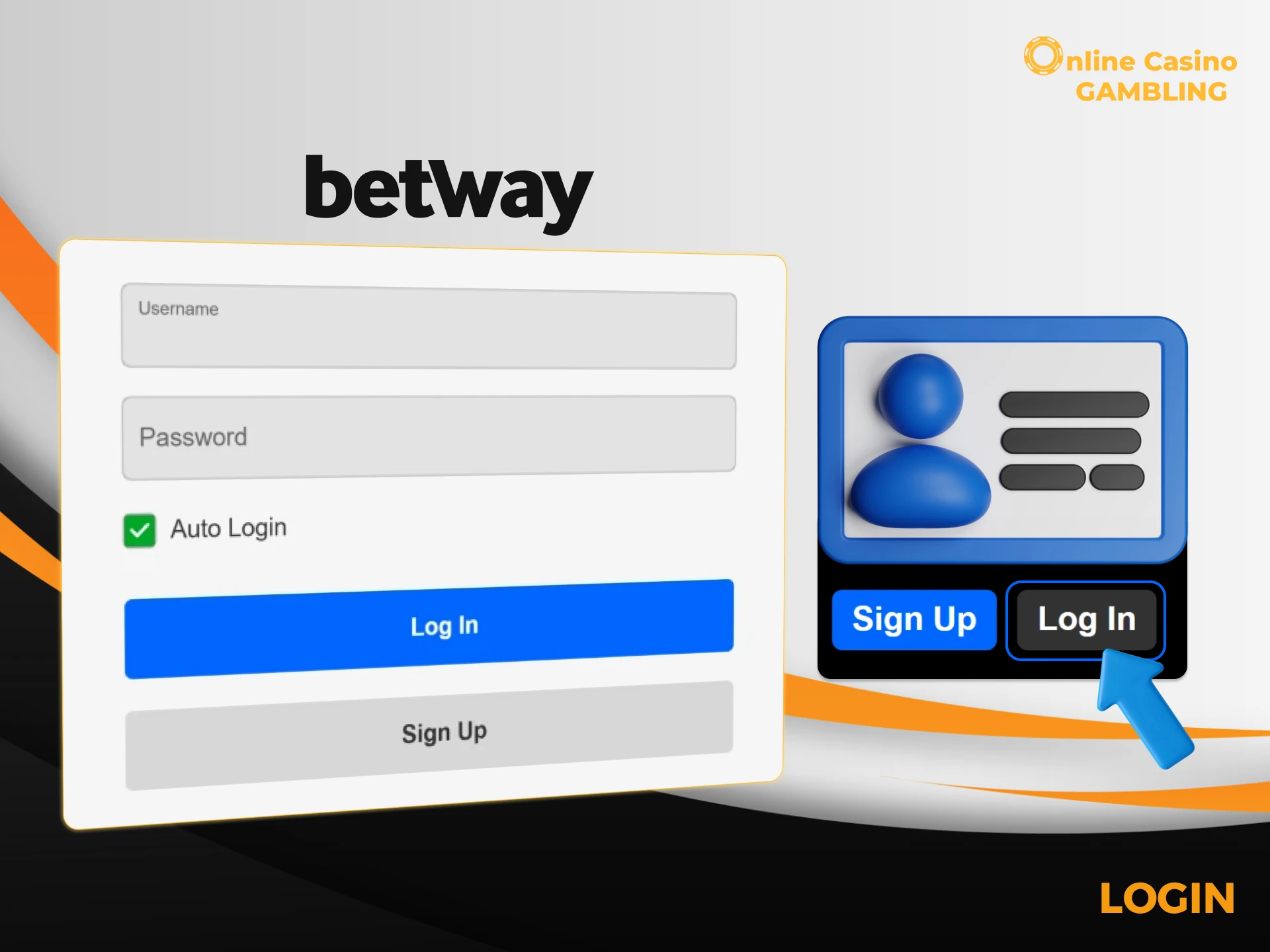 Log in to your Betway account to start betting.