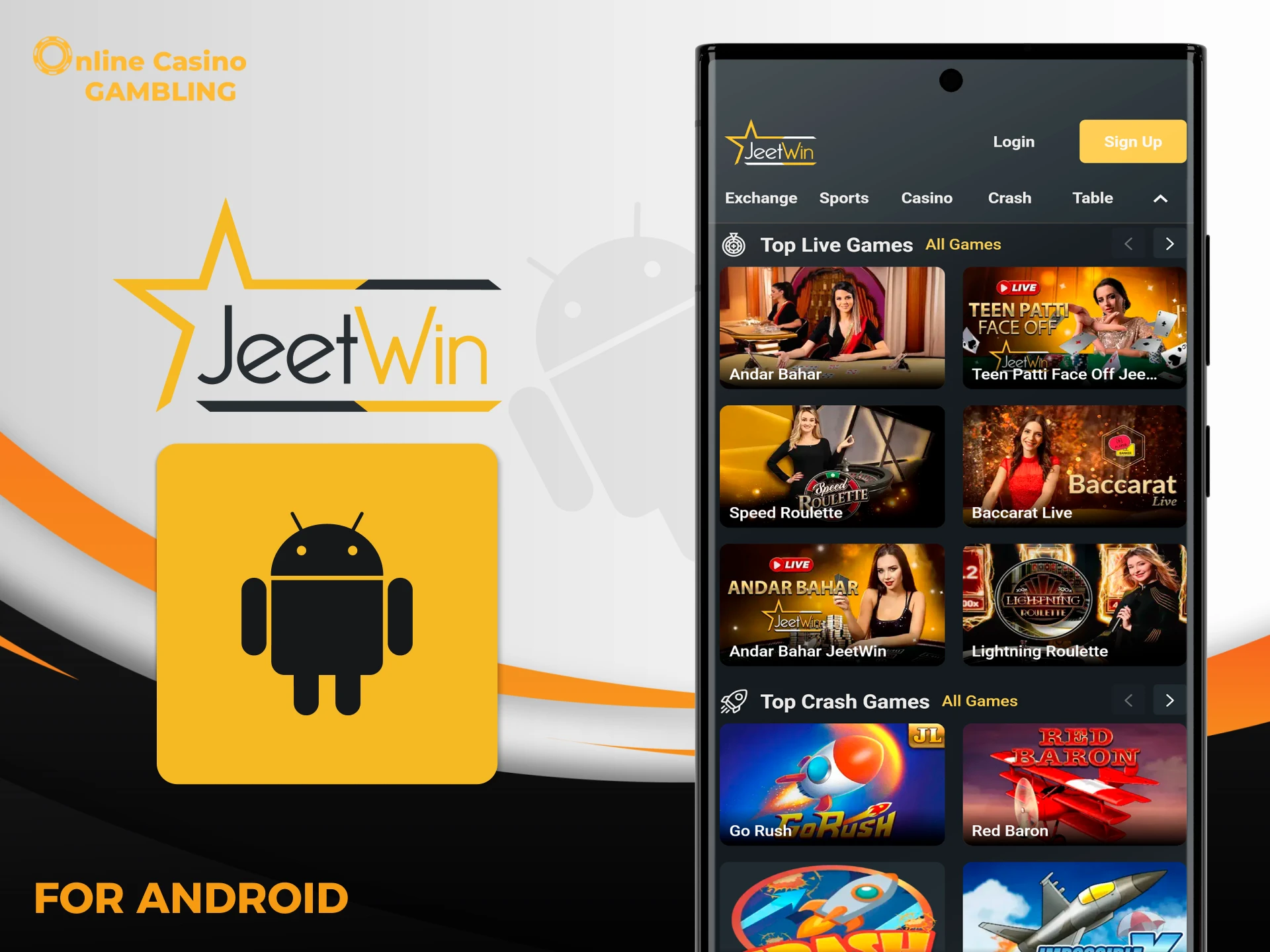 Step-by-step instructions for downloading the Jeetwin app on Android.