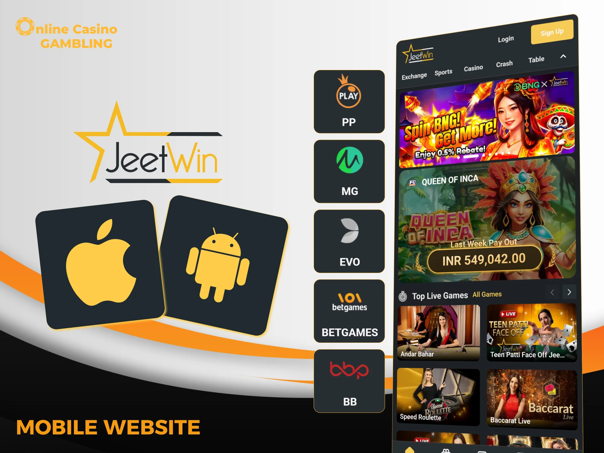 You can access the JeetWin mobile website directly through any browser on smartphones or tablets.
