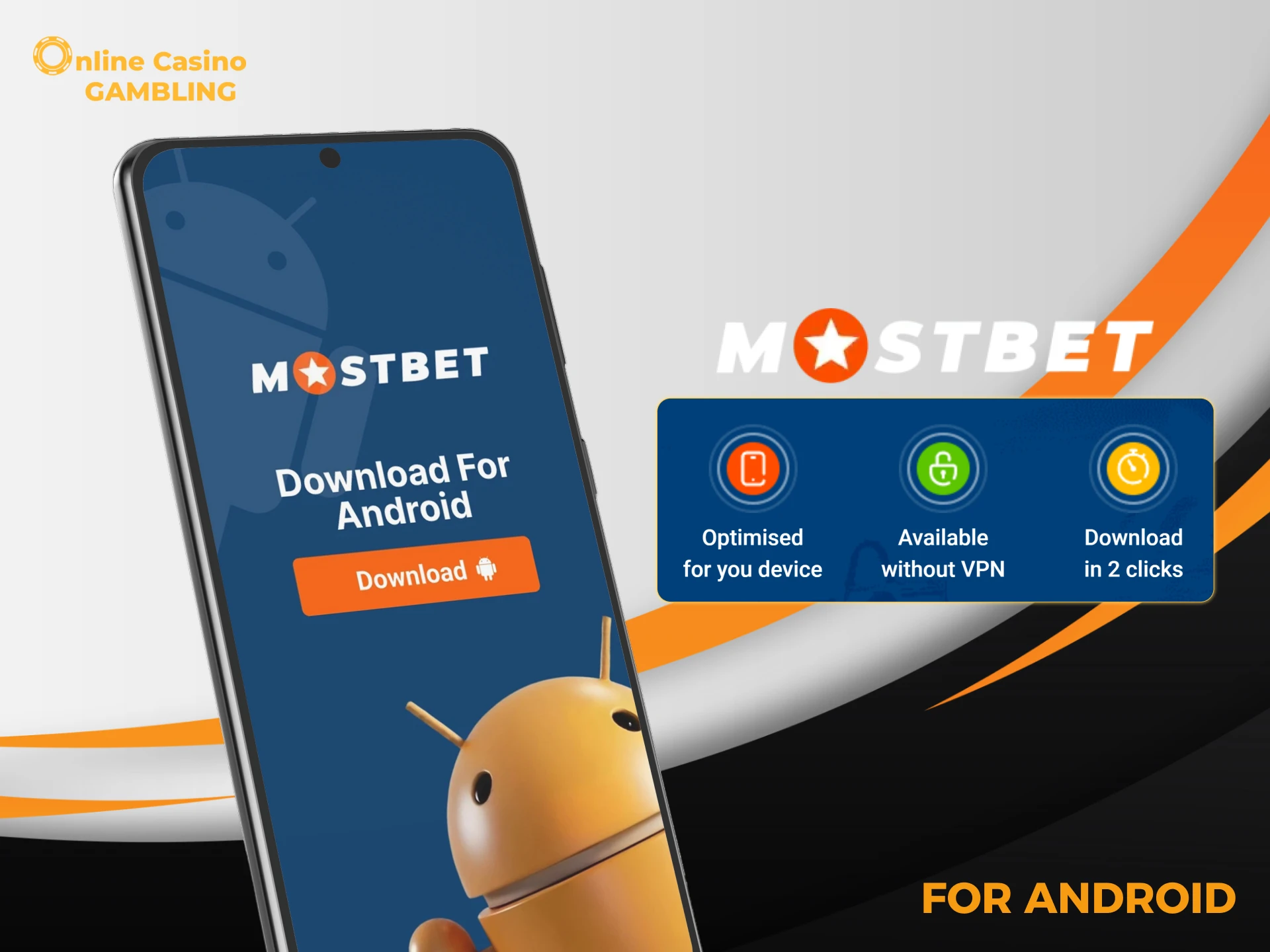 Instructions for installing the Mostbet app on Android.