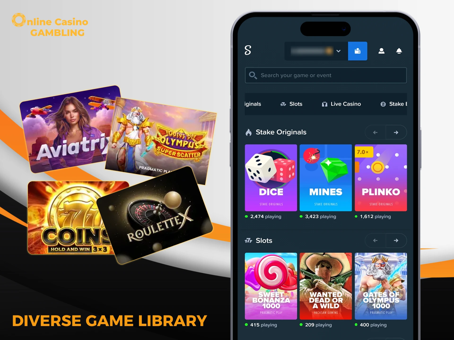The Diverse Game Library will help you enjoy the casino more.