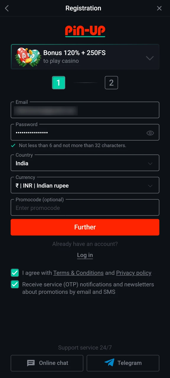 Fill the information and complete the registration.