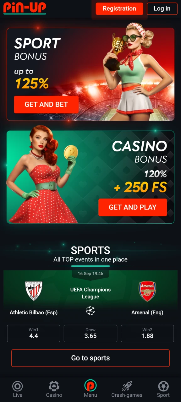 Go to official Pin-Up website.