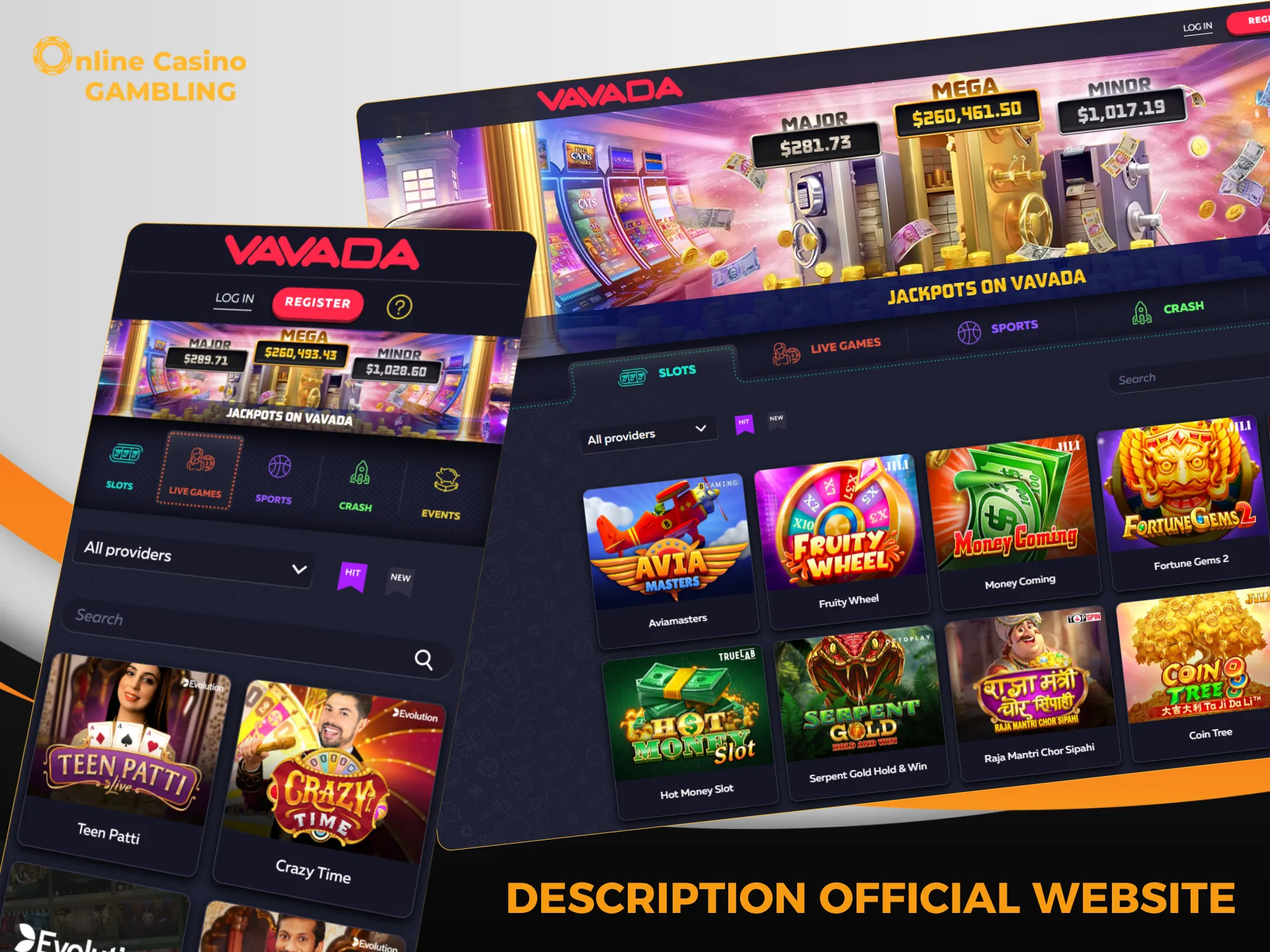 Description of the official Vavada website.