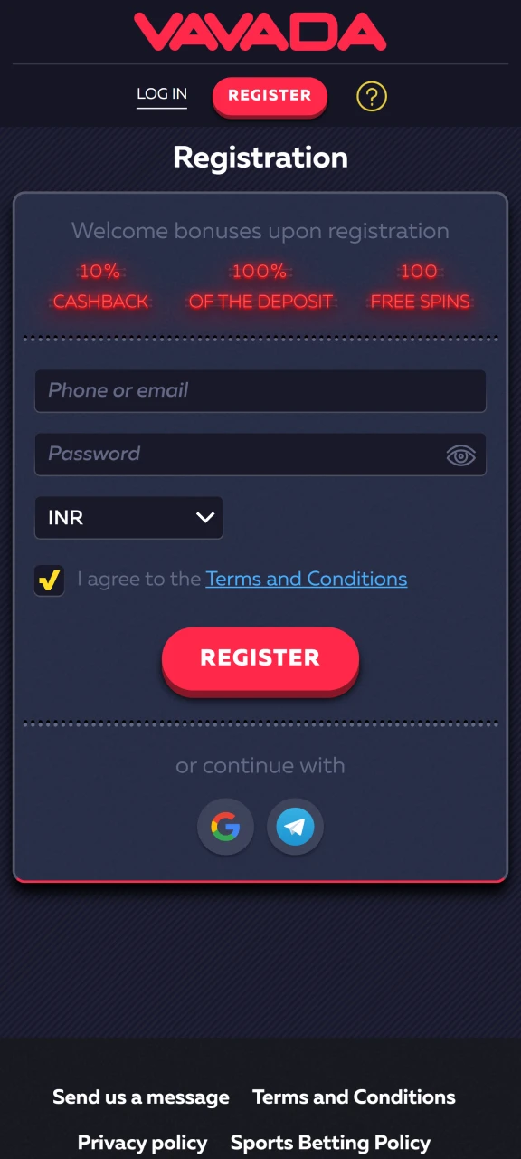 Fill the information and complete the registration.