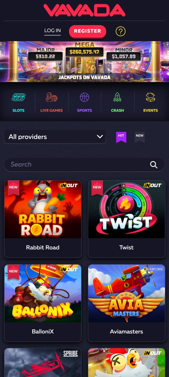 Go to official Vavada website.