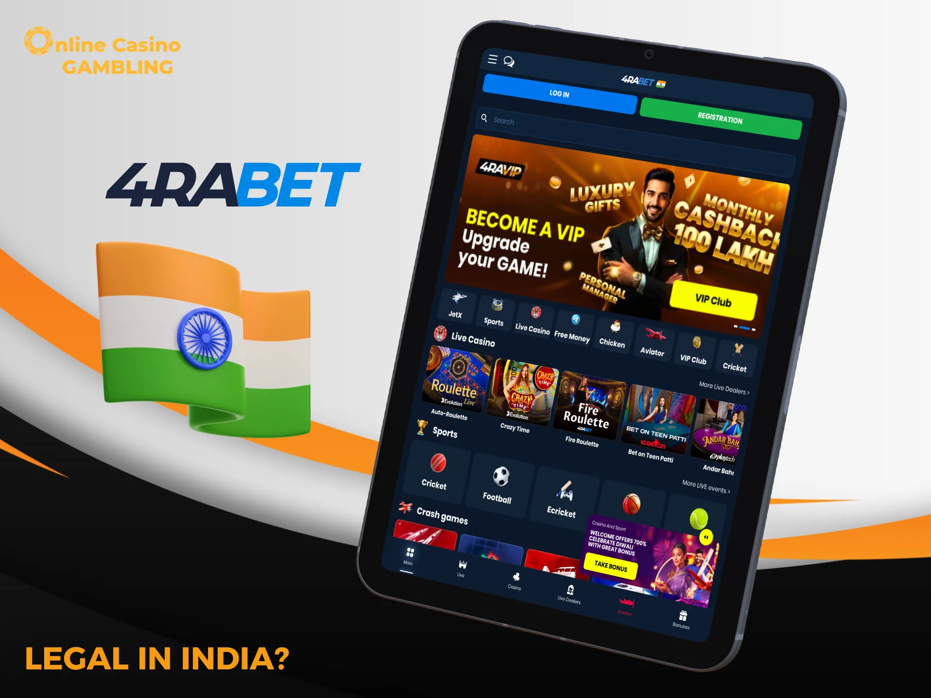 Play safely on 4Rabet India, a licensed and legal platform for online betting.