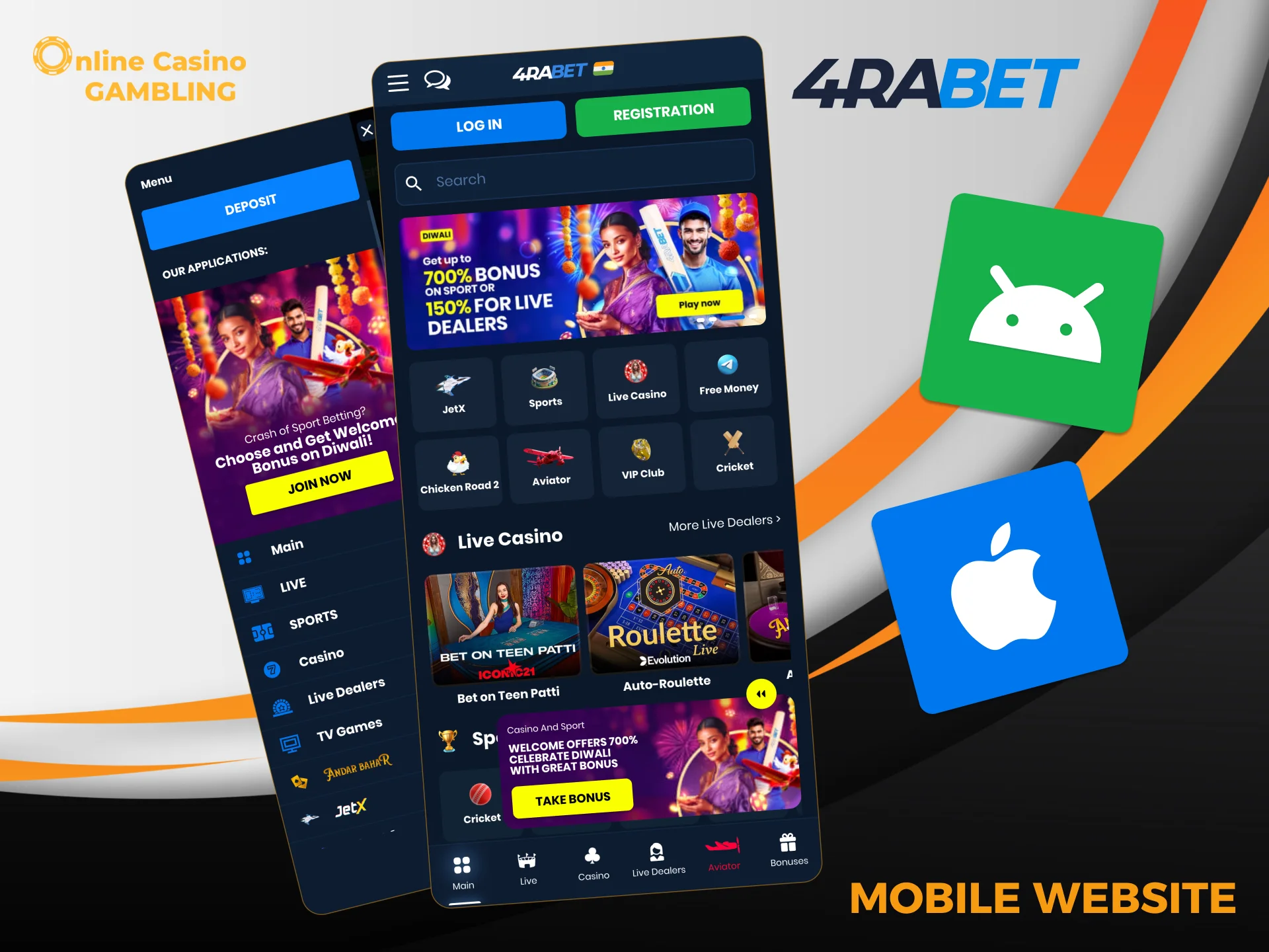 Access 4Rabet India on mobile and play instantly through your browser.