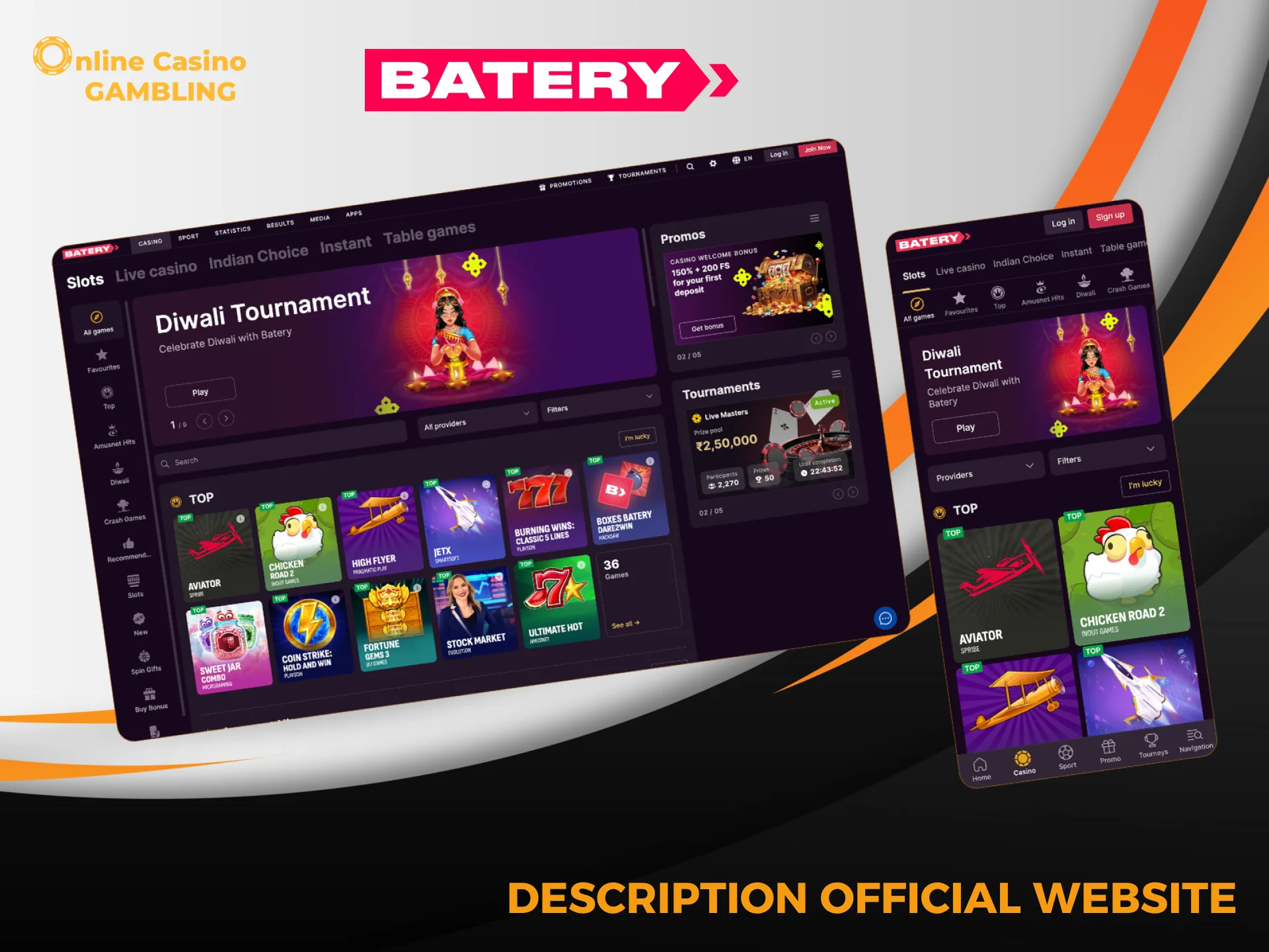 Enjoy fast-loading pages and consistent navigation on Batery website.