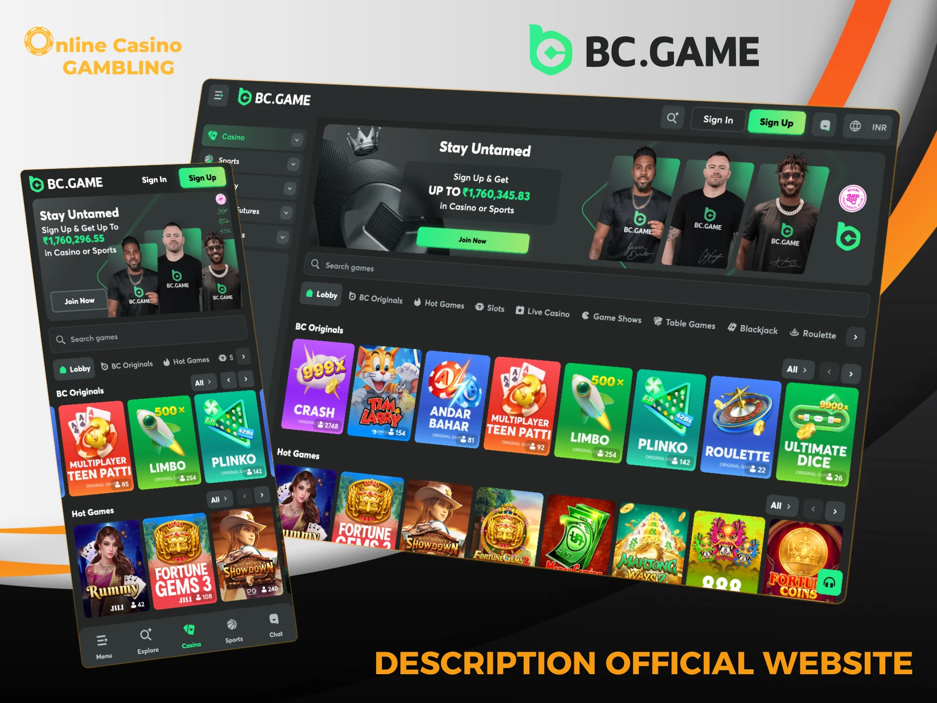 Visit the BC Game website and explore bonuses and big wins.