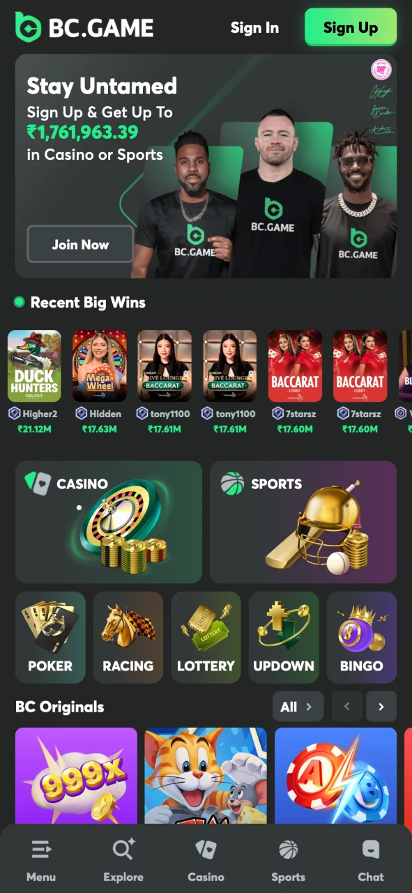 Visit BC Game official website and start playing now.