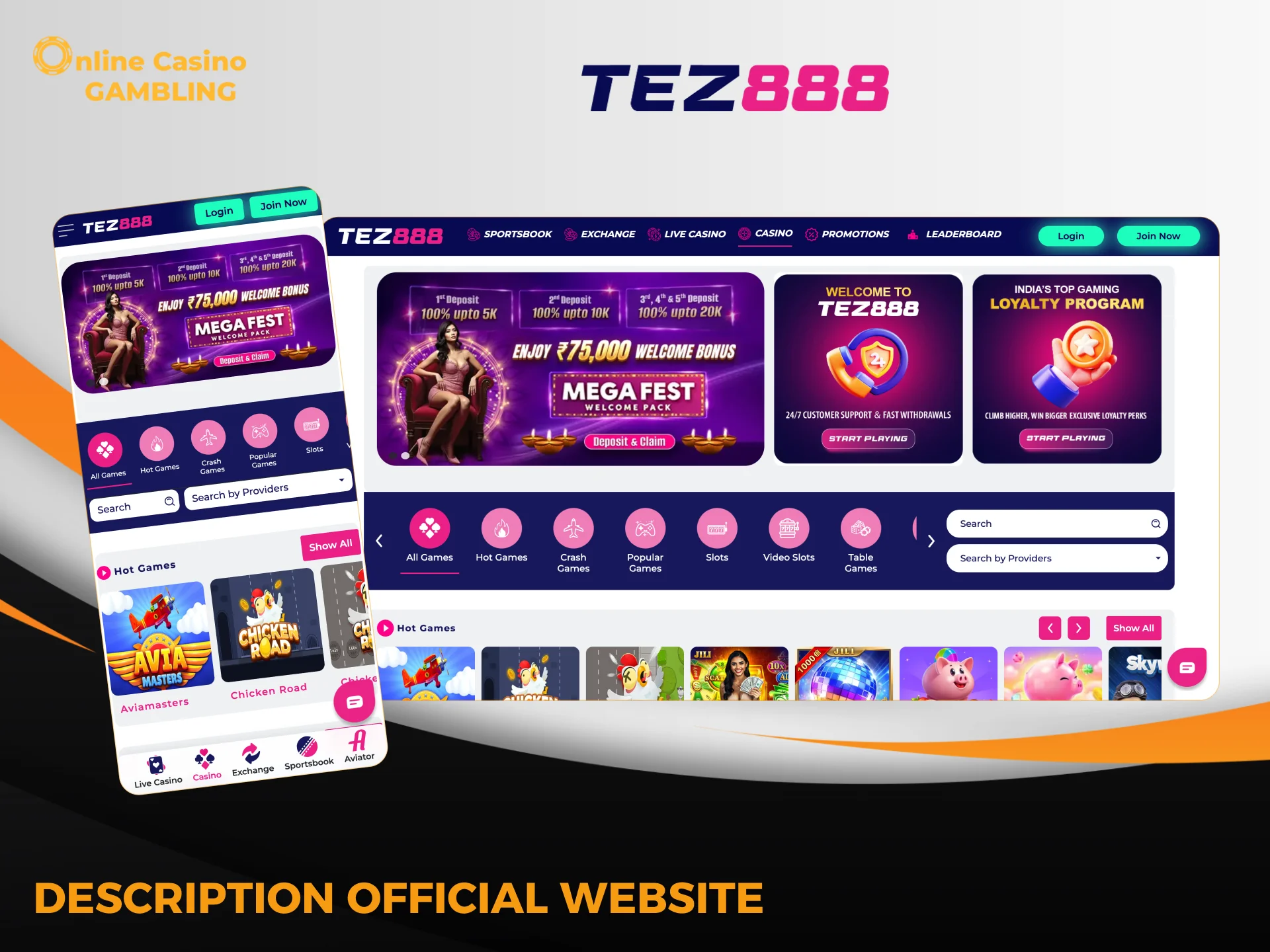 Navigate easily through Tez888 India’s modern layout and fast-loading sections.