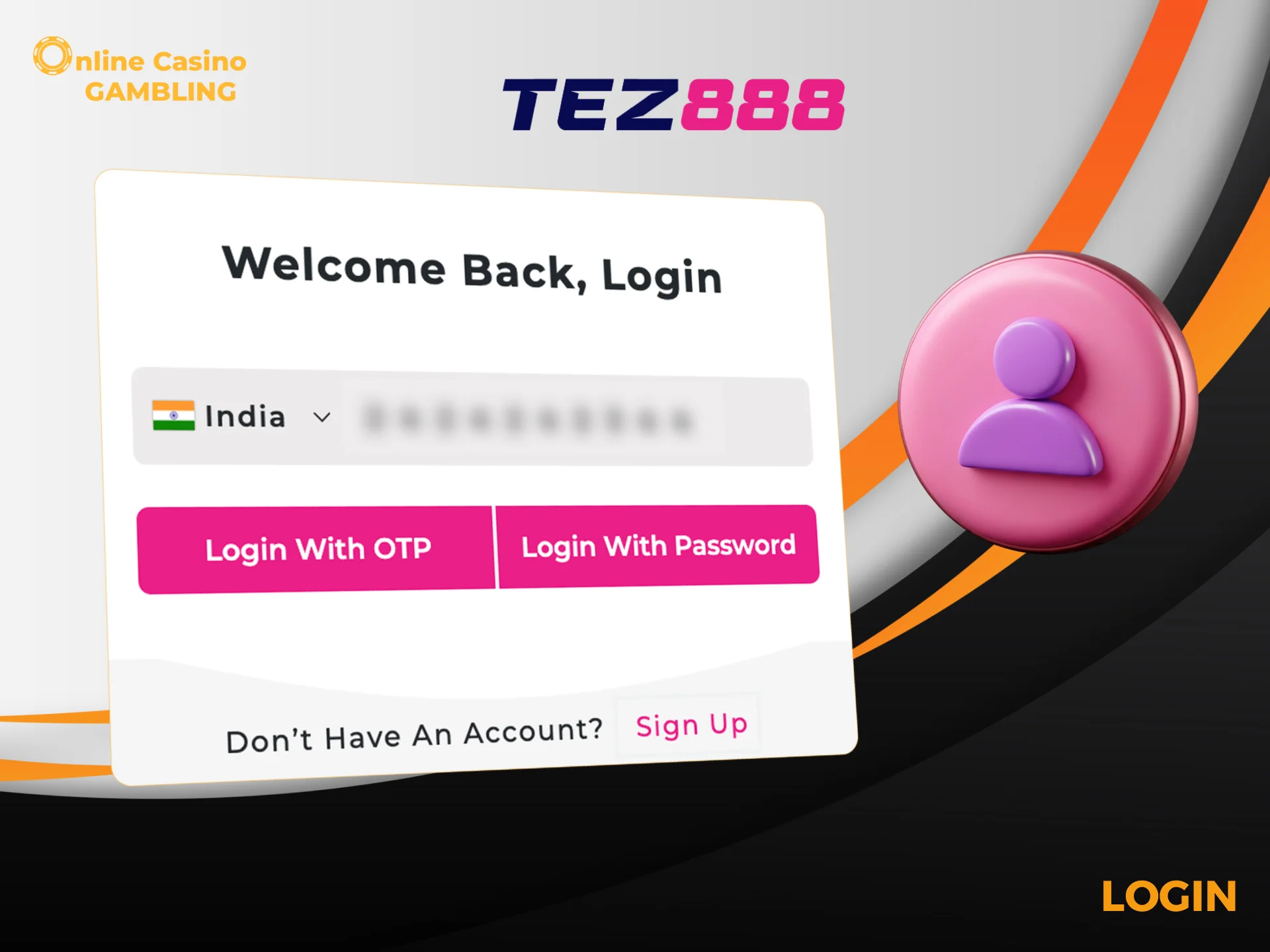 Access your Tez888 account securely and check your balance and bonuses.