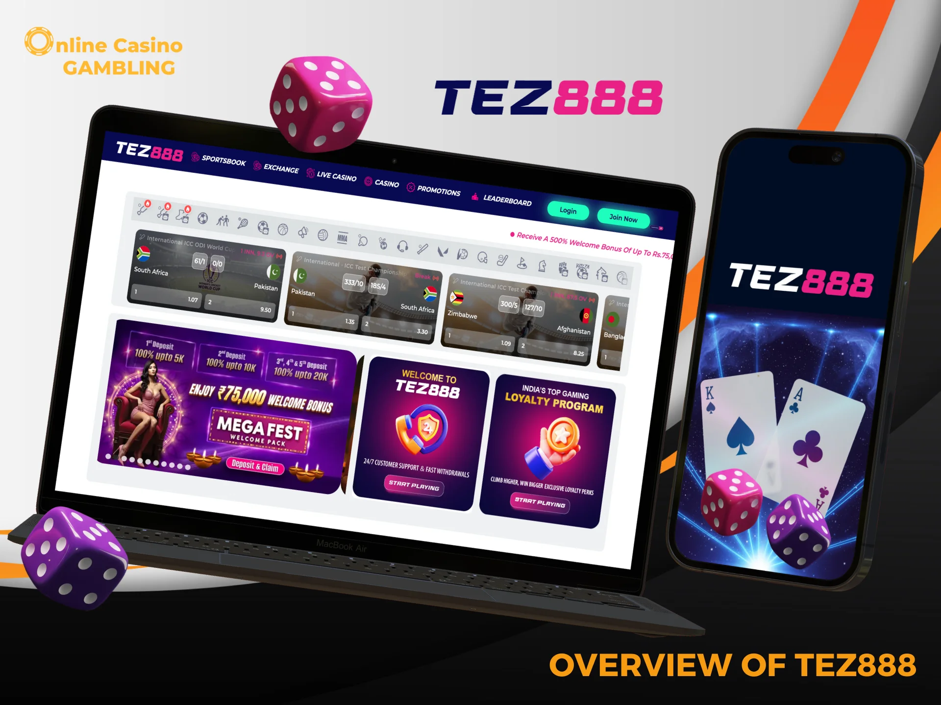 Play casino and sports games easily with Tez888’s smooth, intuitive interface.